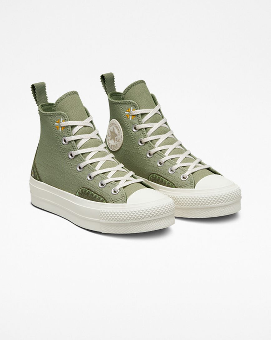 Women's Converse Chuck Taylor All Star Lift Autumn Embroidery High Top Platform Shoes Light | AU 9CE86W